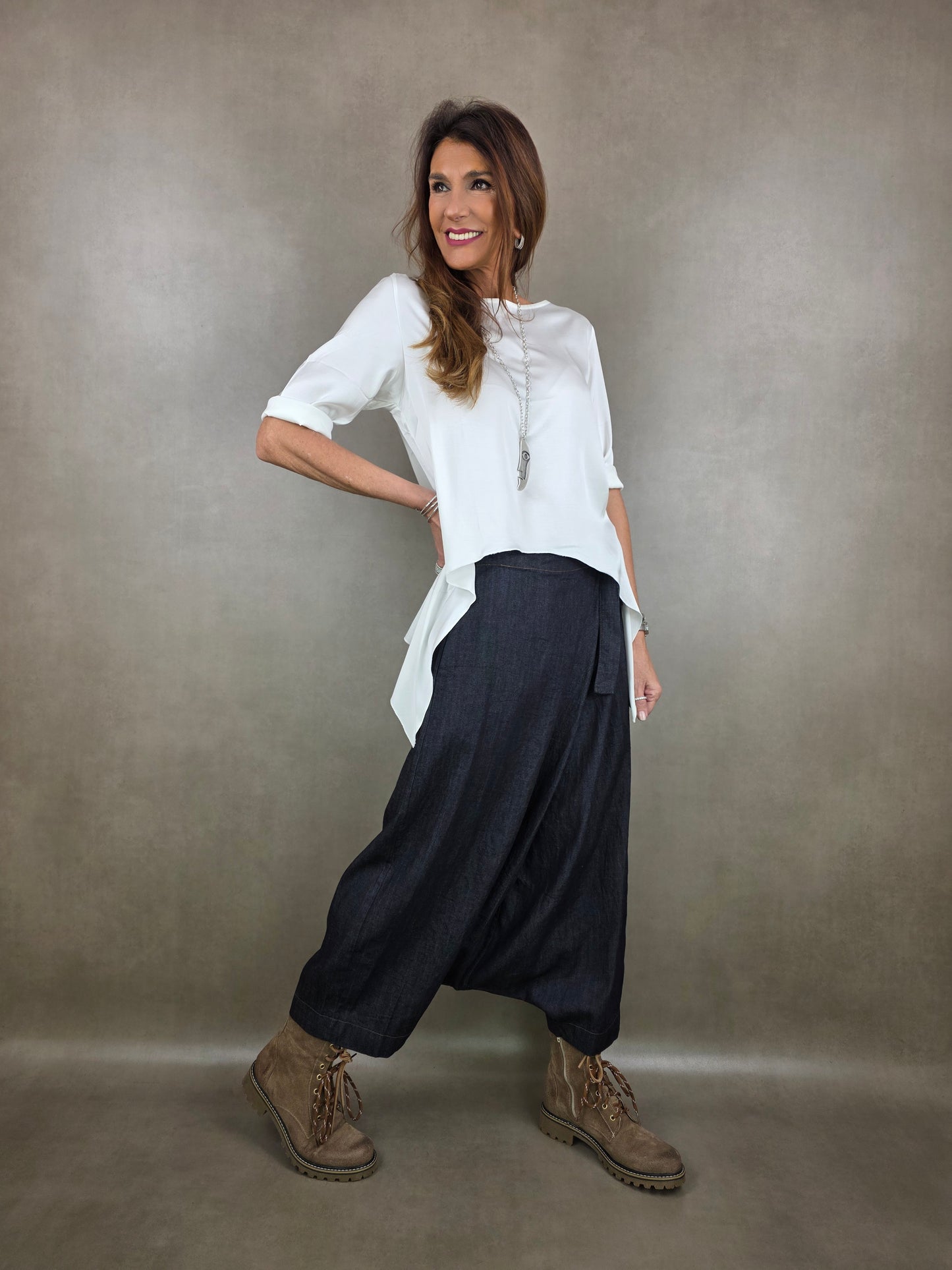 pantagonna in denim scuro 67co18li15vi