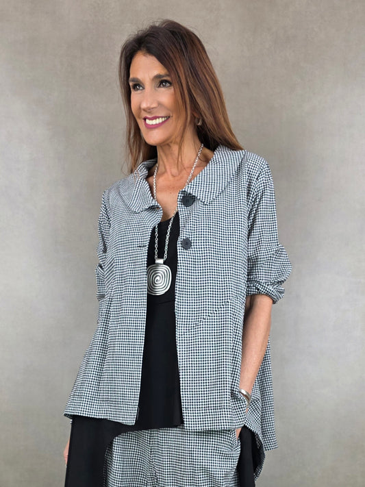 giacca tessuto vichy cotone 100co