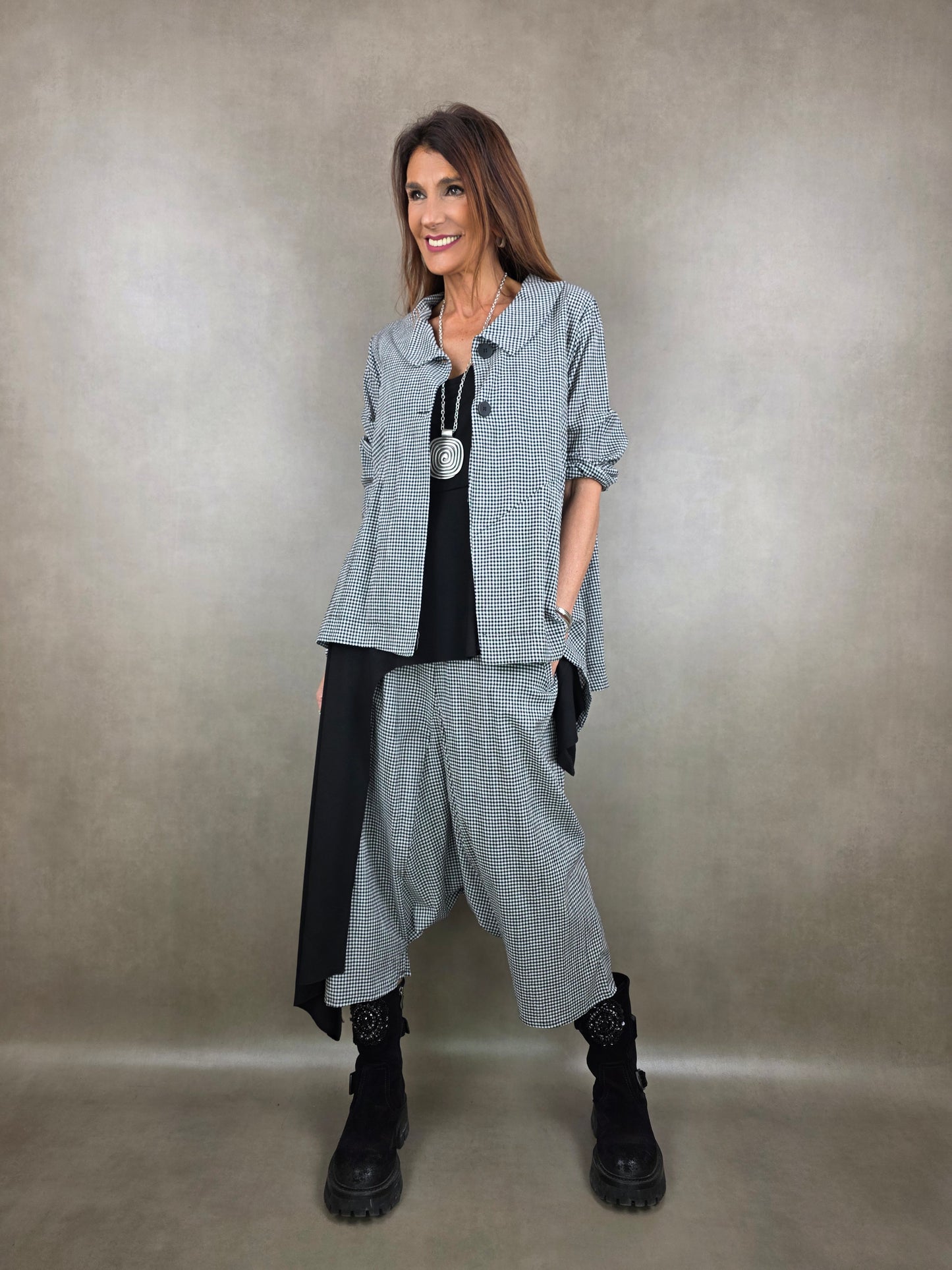 giacca tessuto vichy cotone 100co