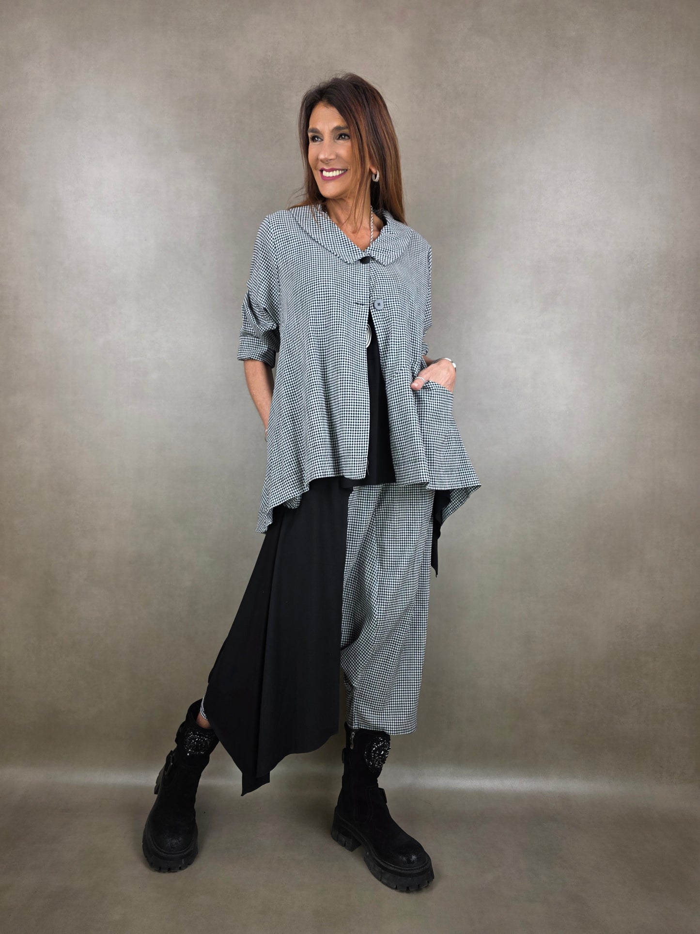 giacca tessuto vichy cotone 100co