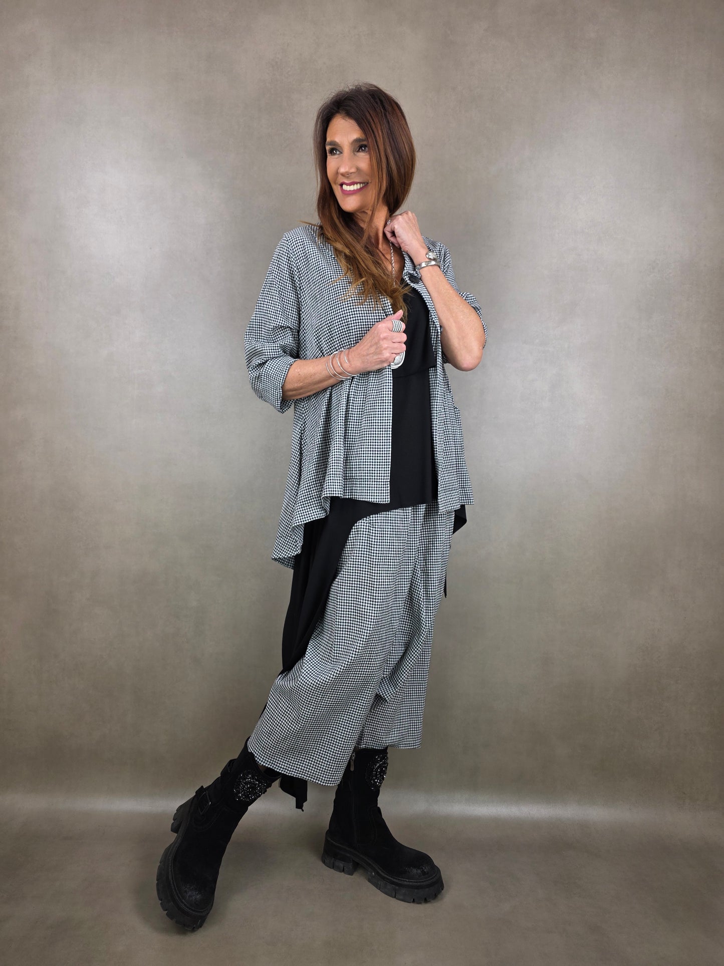 giacca tessuto vichy cotone 100co