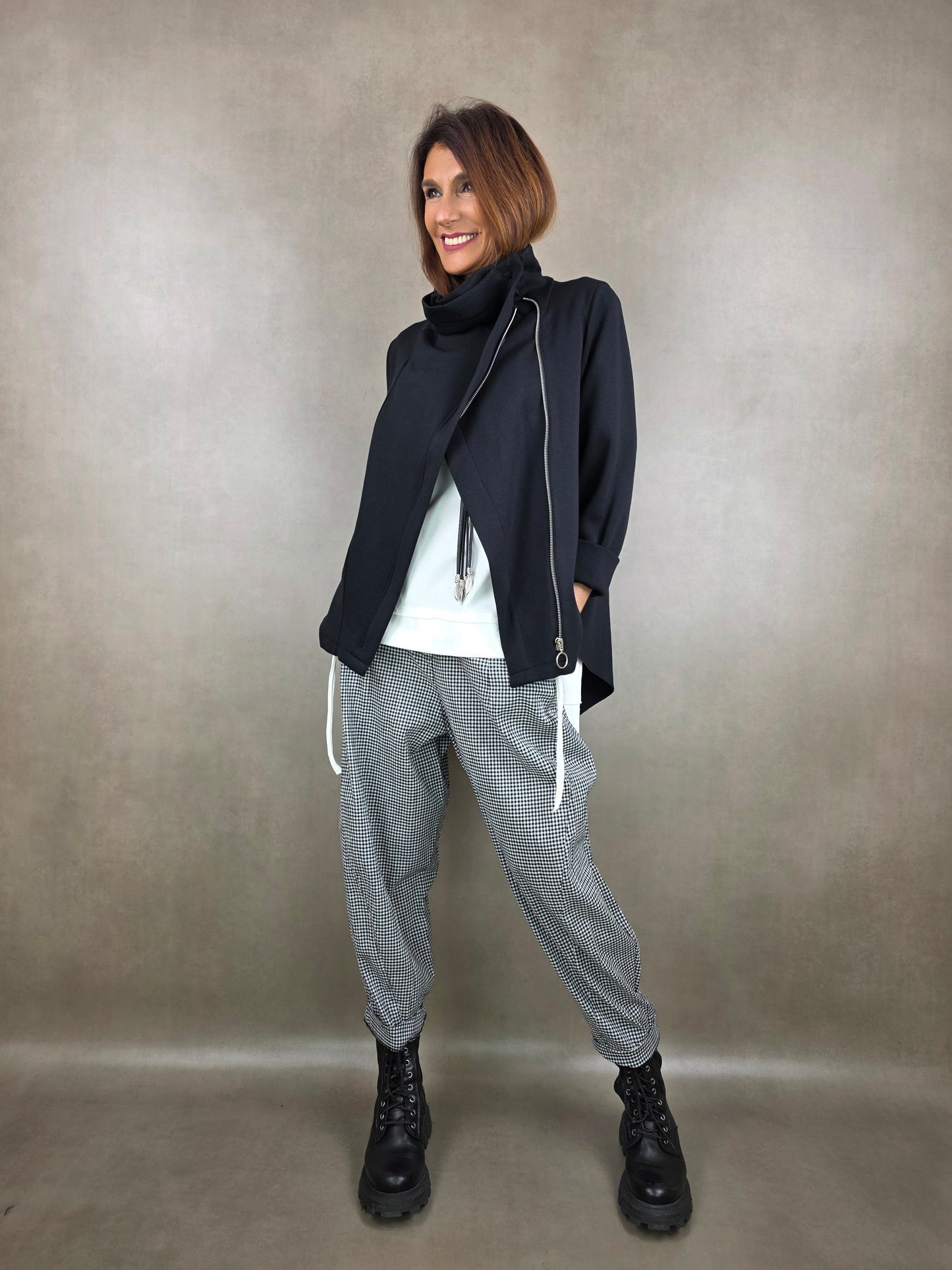 panta tessuto vichy cotone imbuto 100co