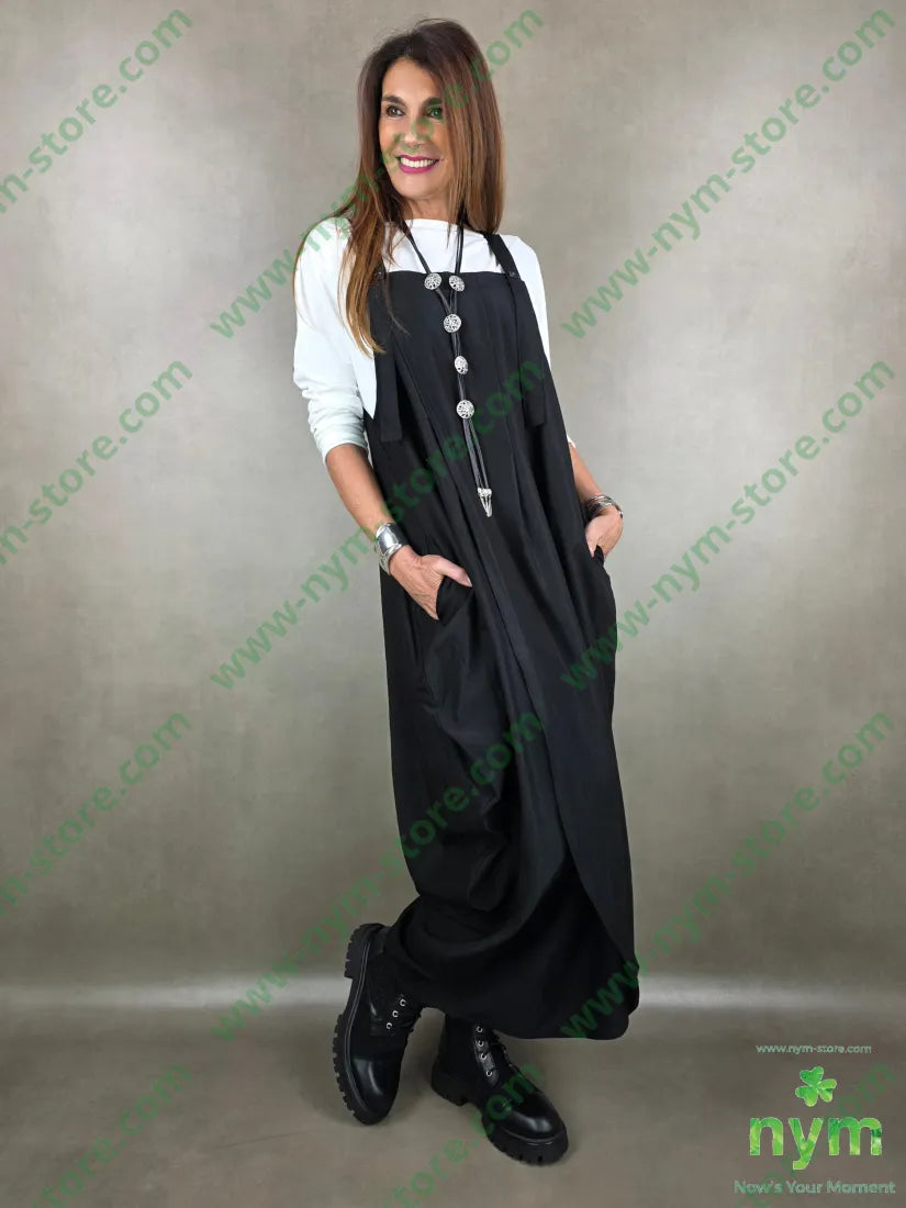 abito a salopette 42pl32co15pa11li U / NERO / PE26 ABITO