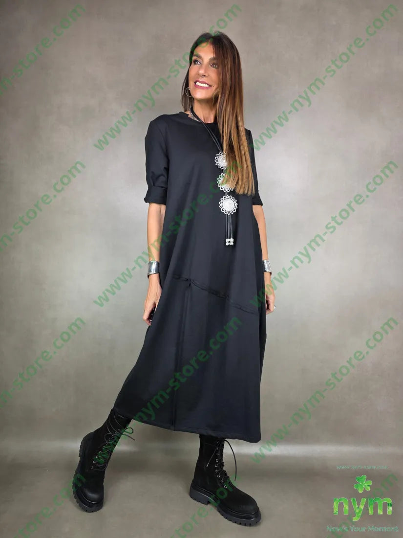 abito anfora felpa 95co5ea U / NERO / AI25 ABITO