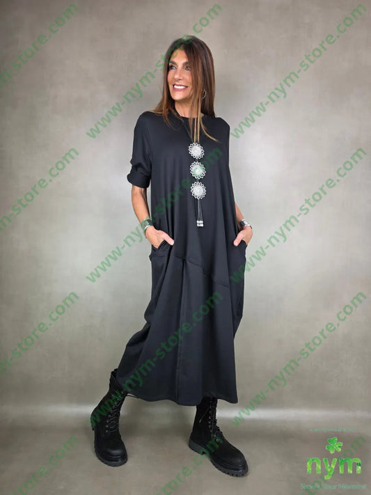 abito anfora felpa 95co5ea U / NERO / AI25 ABITO