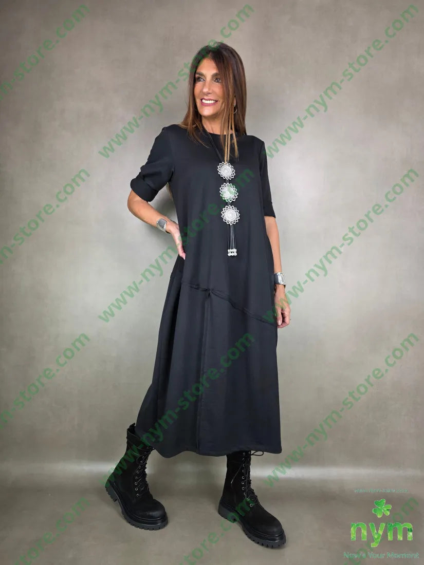 abito anfora felpa 95co5ea U / NERO / AI25 ABITO