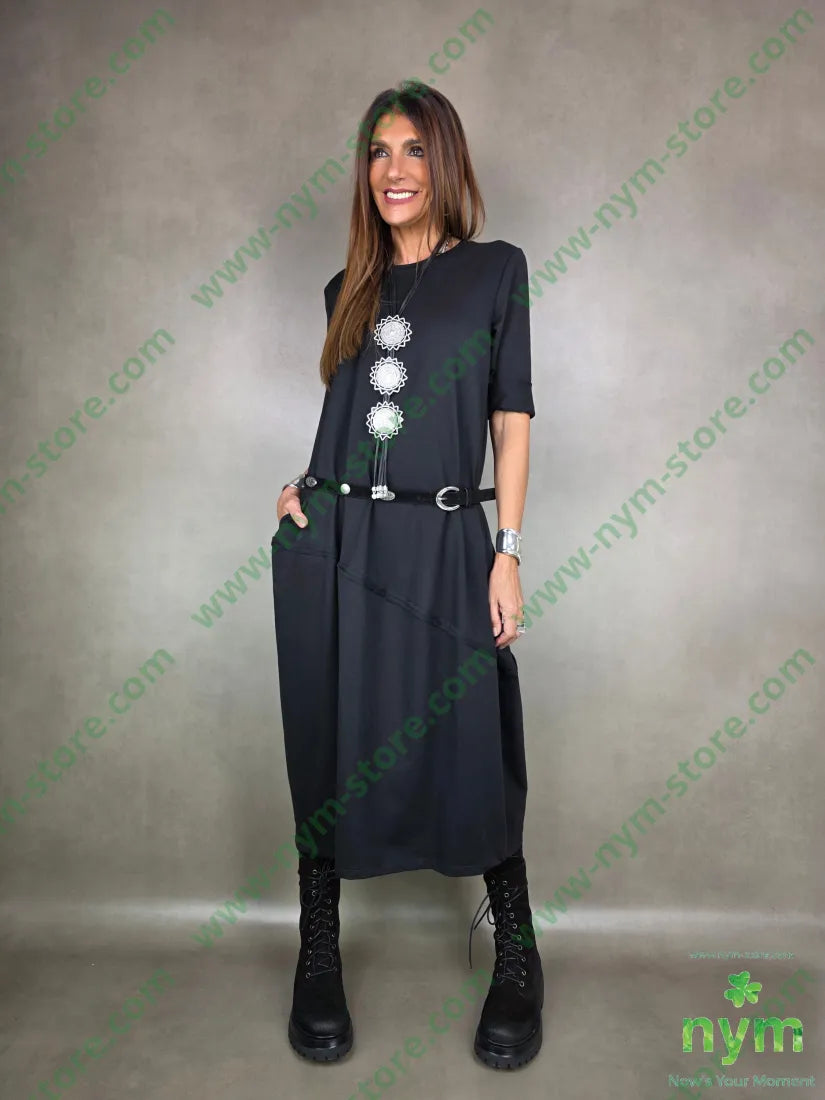 abito anfora felpa 95co5ea U / NERO / AI25 ABITO