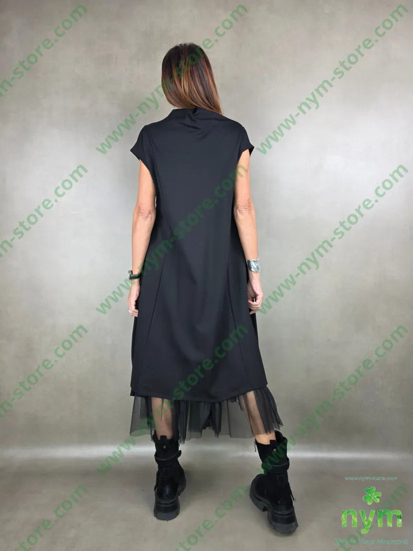 abito con ecopelle felpata 65vi27pl5ea U / NERO / AI25 ABITO