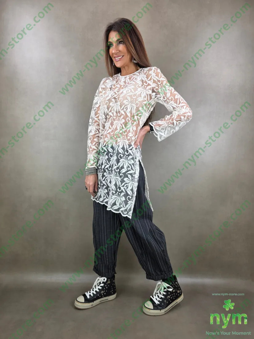 abito corto ricamato 40pl30pa30co U / PANNA / PE26 ABITO