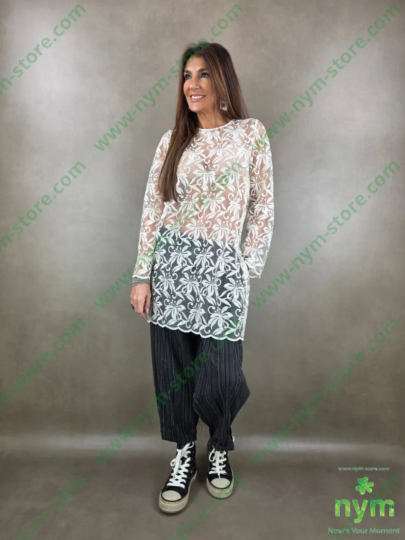 abito corto ricamato 40pl30pa30co U / PANNA / PE26 ABITO