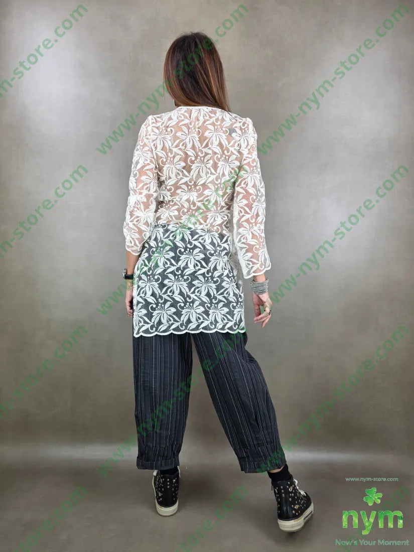 abito corto ricamato 40pl30pa30co U / PANNA / PE26 ABITO