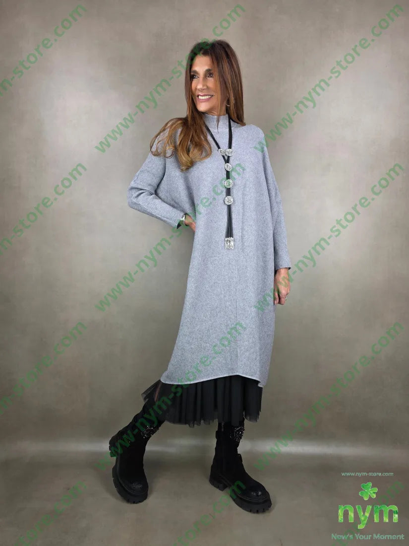 abito costine in maglia 40vi28ny22pl10wo U / GRIGIO C. / AI25 ABITO