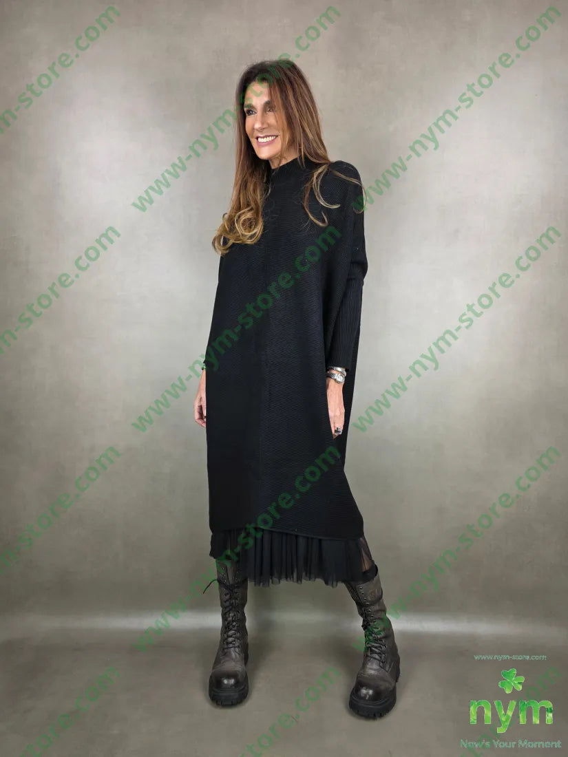 abito costine in maglia 40vi28ny22pl10wo U / NERO / AI25 ABITO