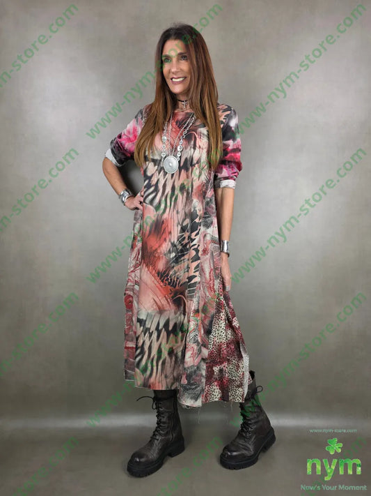 abito fantasia taglio vivo 100co U / ROSSO / PE26 ABITO