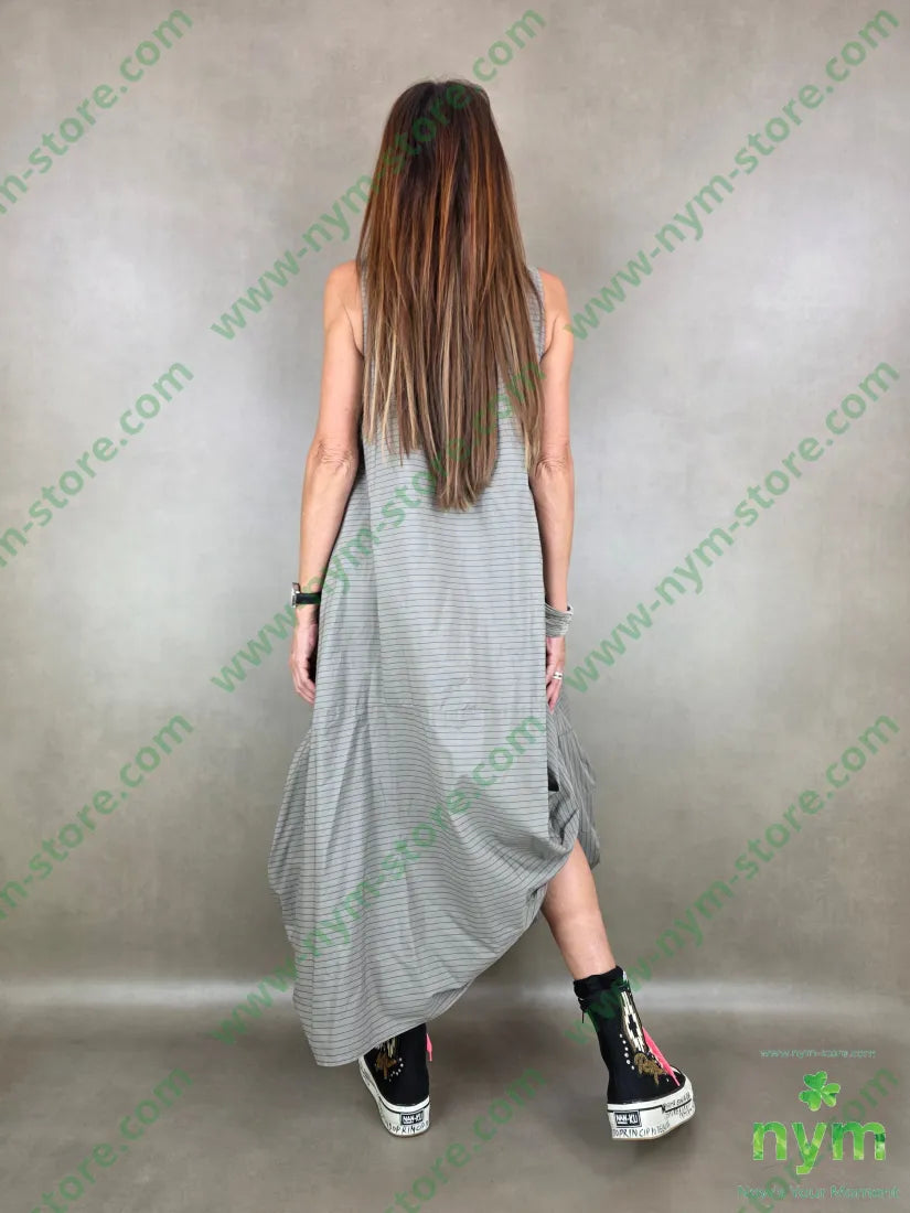 abito gessato irregolare palloncino 100co - U / FANGO / PE26 - ABITO