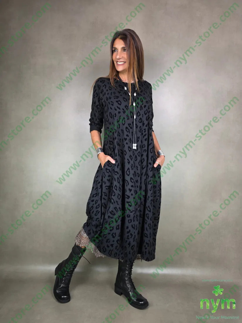 abito maculato tono su tono 93co5ea2pa U / NERO / AI25 ABITO