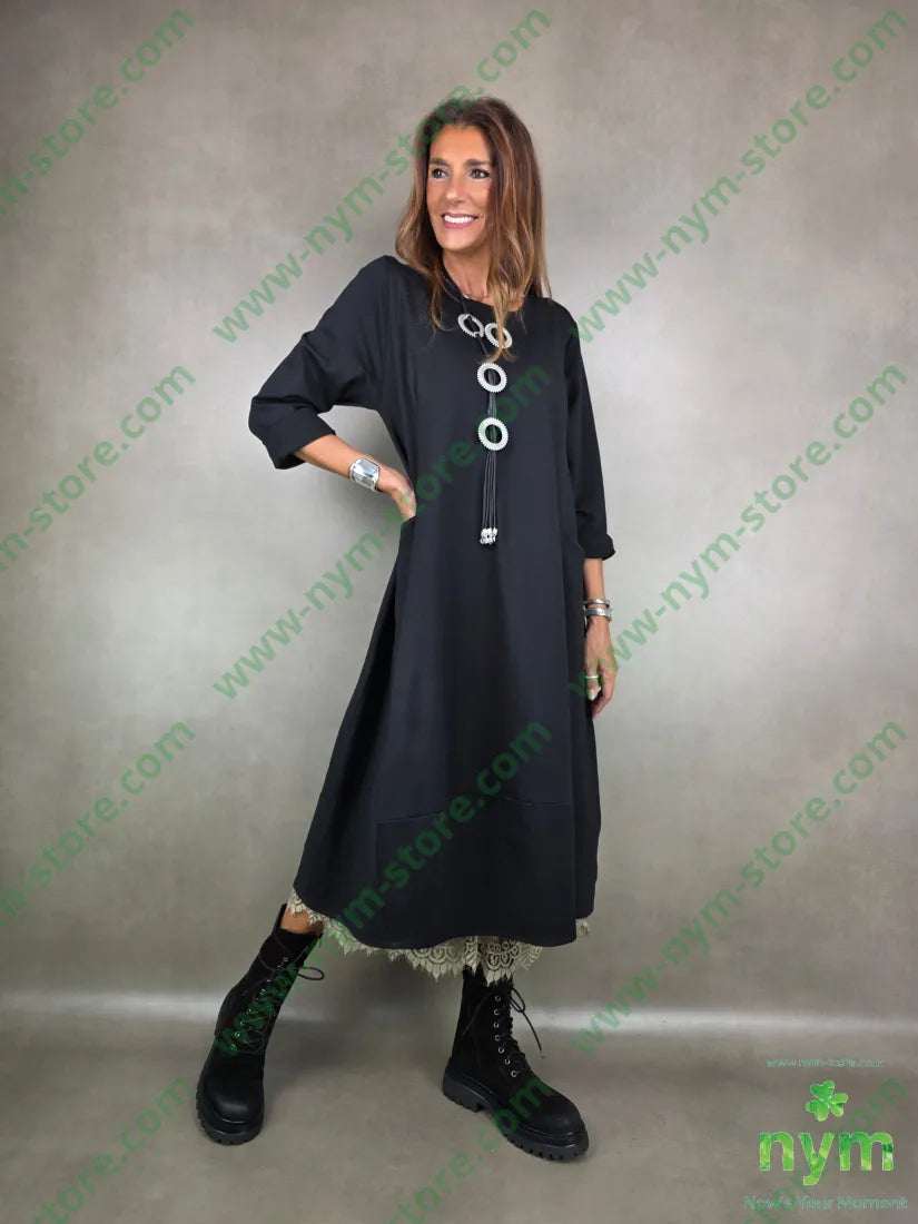 abito over midi 65vi30ny5ea U / NERO / AI25 ABITO