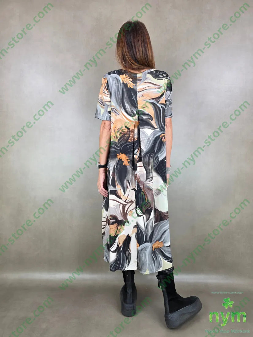 abito viscosa fantasia fiore mc 100vi - U / GRIGIO C. / PE26 - ABITO