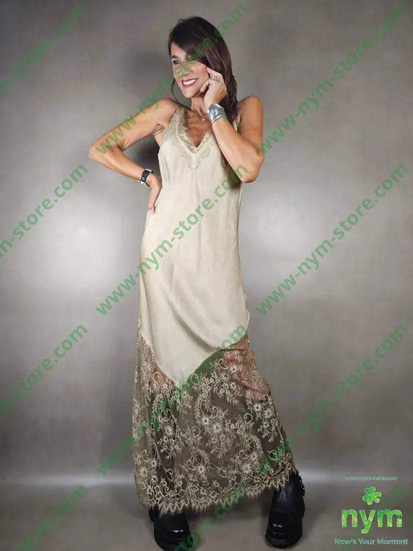 abito viscosa fondo pizzo 100vi ABITO