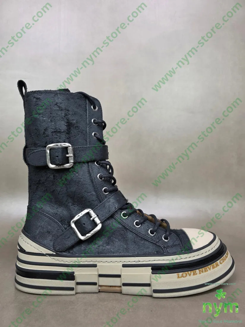 anfibio crosta vintage due cinturini 36 / NERO / AI25 SCARPE