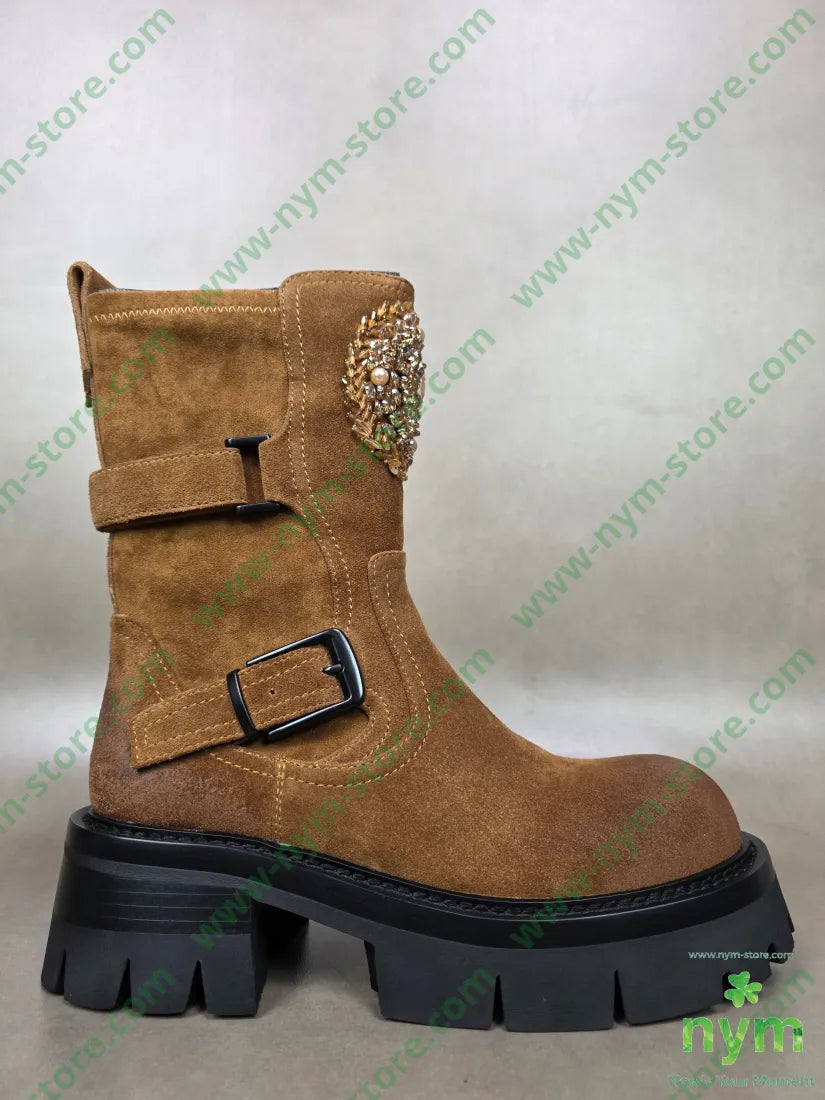 beatles con perline scamosciato 36 / CUOIO / AI25 SCARPE