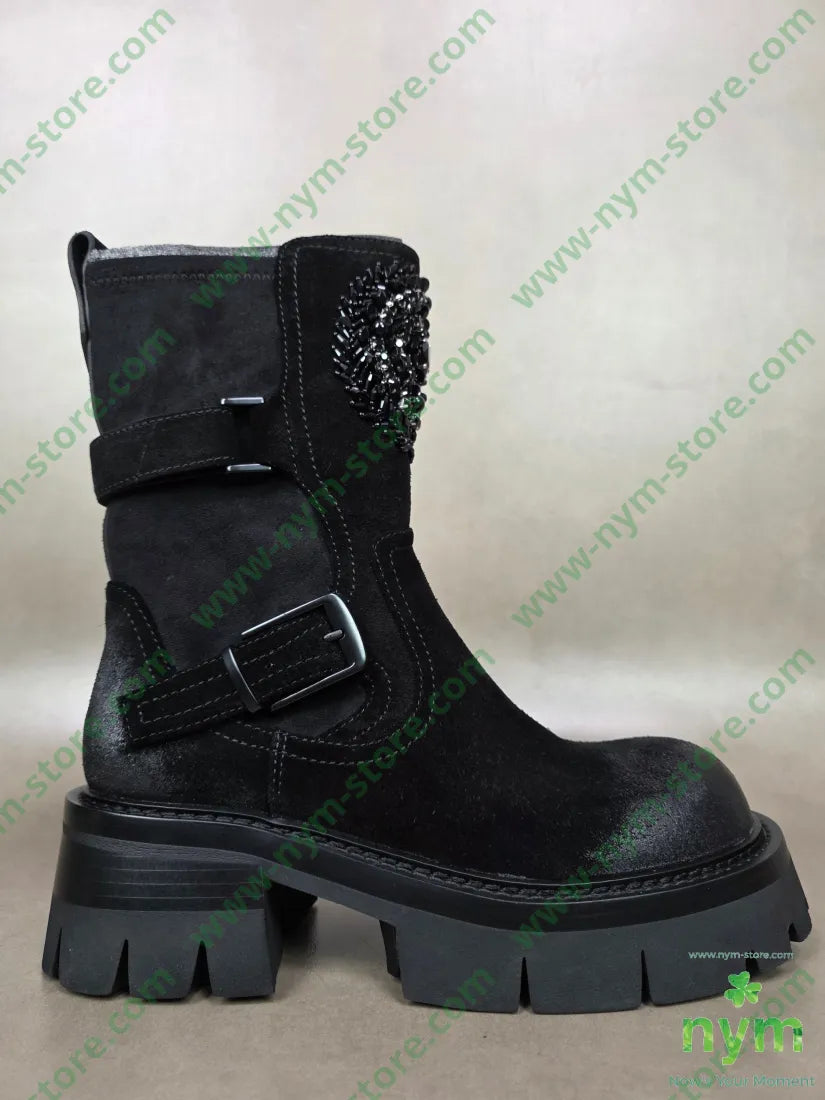 beatles con perline scamosciato 36 / NERO / AI25 SCARPE