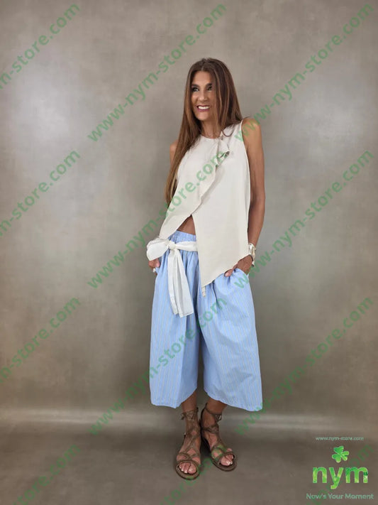bermuda gessato 55pl45co - U / AZZURRO / PE26 - PANTALONE
