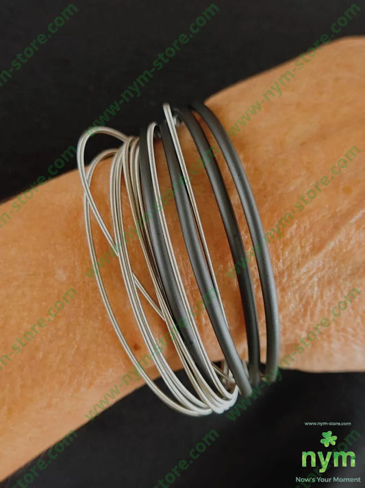 bracciale calamita e pvc U / ARGENTO / CONTINUATIVO BIJOUX