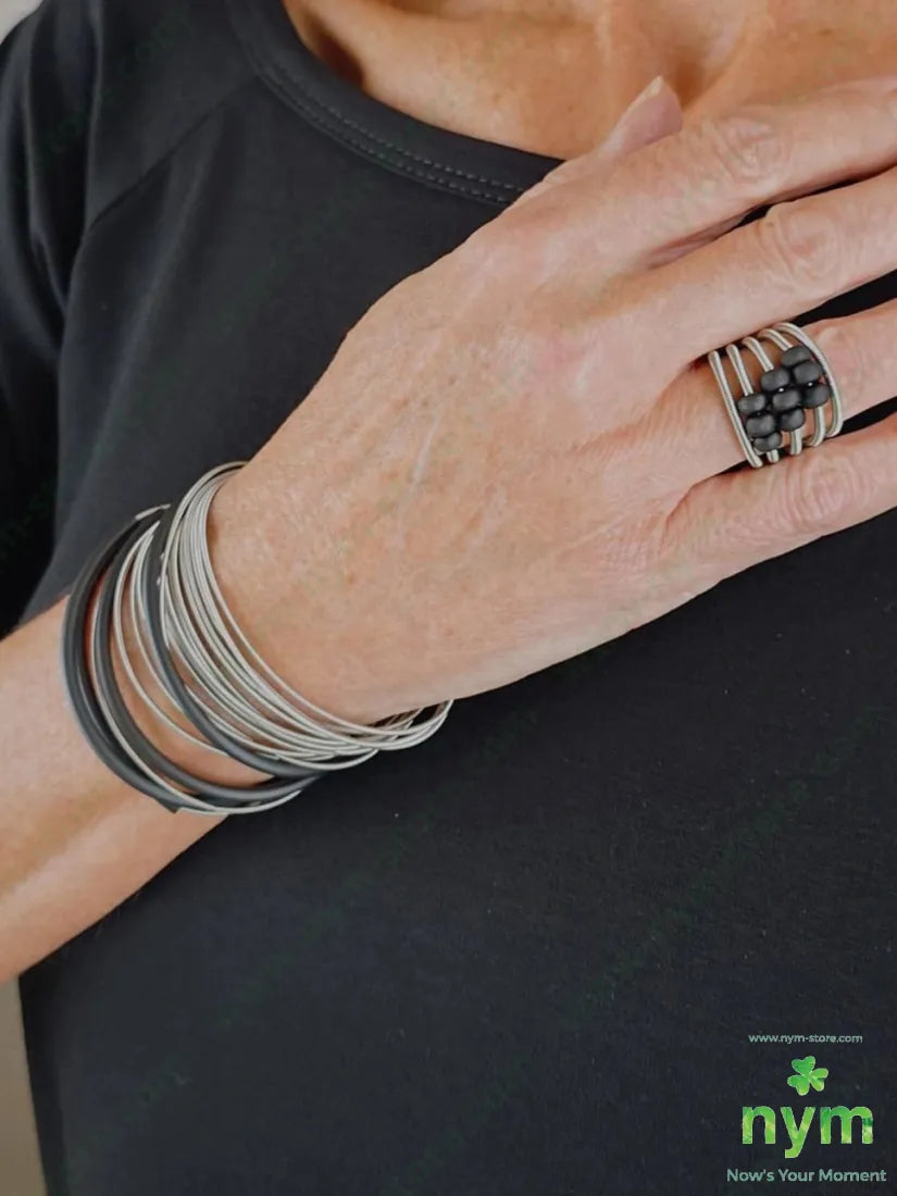 bracciale calamita e pvc U / ARGENTO / CONTINUATIVO BIJOUX