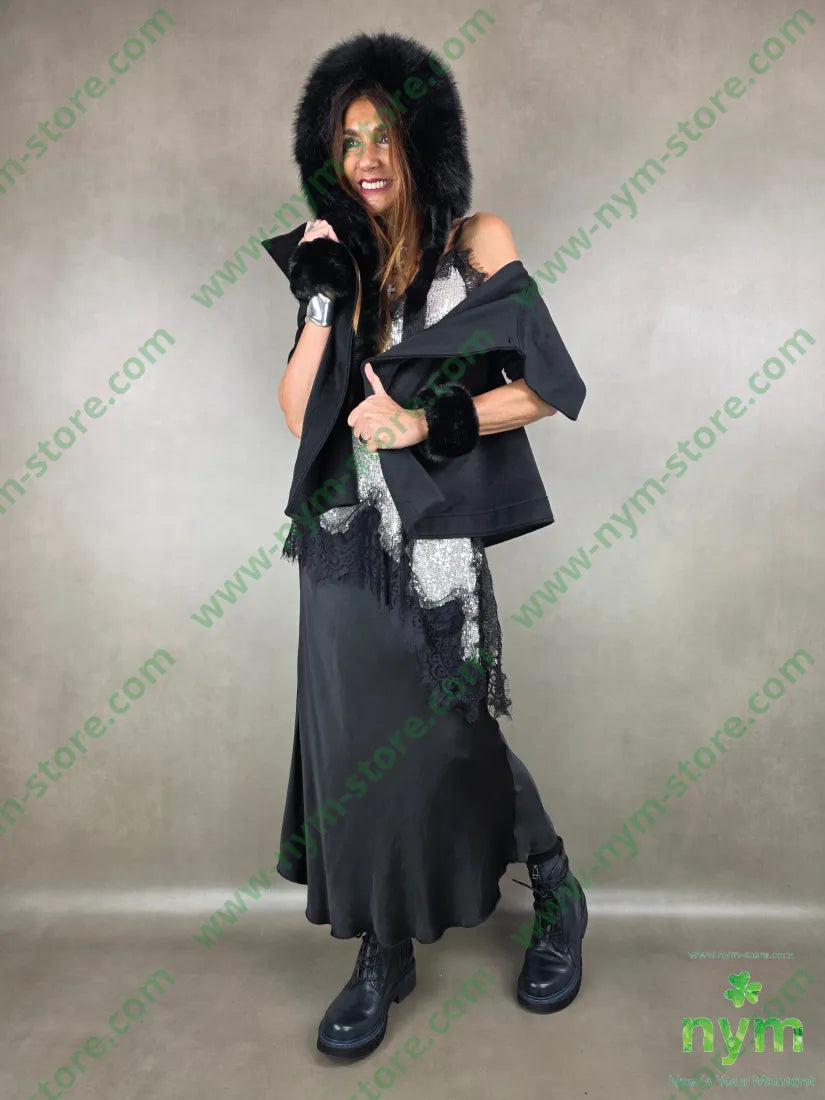 caban un bottone 100pl U / NERO / AI25 capo