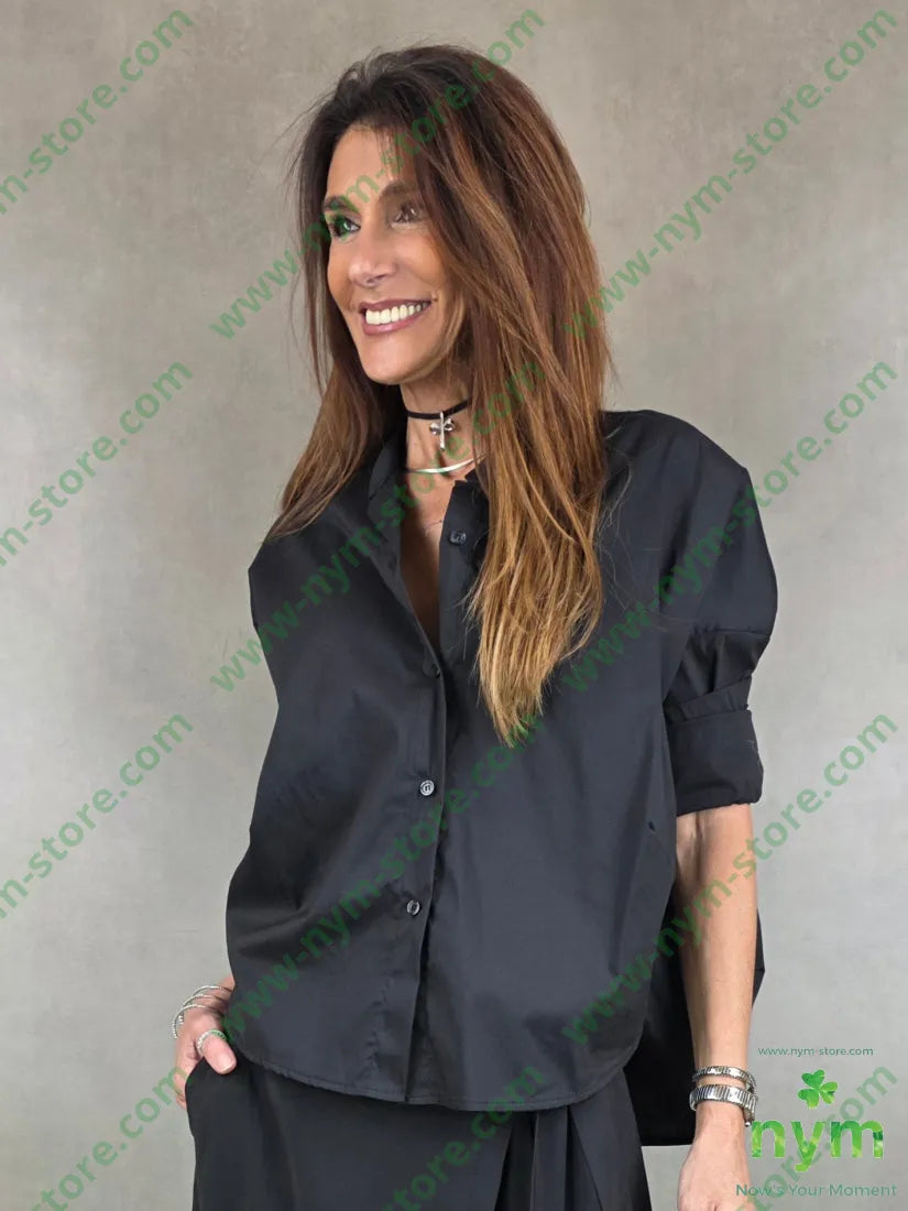 camicia a palloncino coreana 60co29pa3ea U / NERO / PE26 CAMICIA