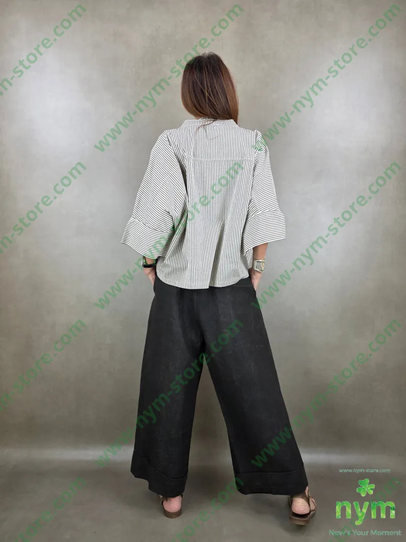 camicia bacchettata kimono 98co2ea - U / MARRONE / PE26 - CAMICIA