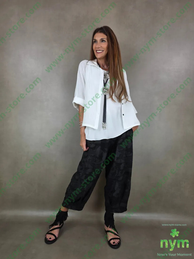 camicia bottoni neri aperta lato 55ry45co - U / PANNA / PE26 - CAMICIA