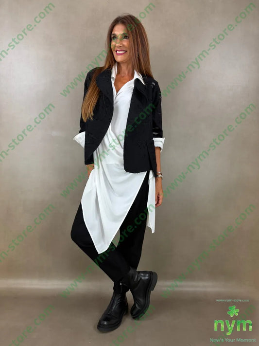 camicia con incrocio di viscosa 67vi33pl - U / PANNA / AI26 - CAMICIA