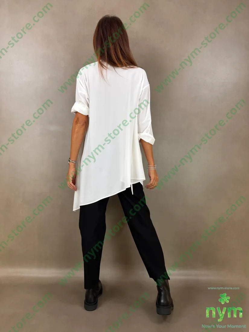camicia con incrocio di viscosa 67vi33pl - U / PANNA / AI26 - CAMICIA