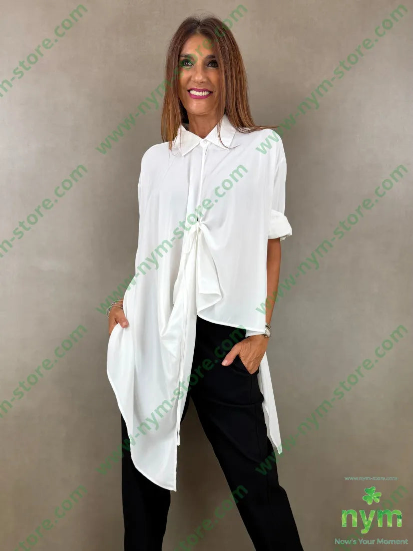 camicia con incrocio di viscosa 67vi33pl - U / PANNA / AI26 - CAMICIA