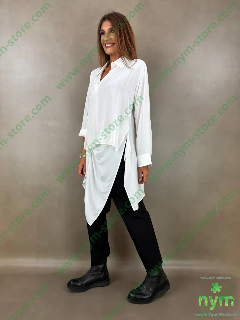 camicia con incrocio di viscosa 67vi33pl - U / PANNA / AI26 - CAMICIA