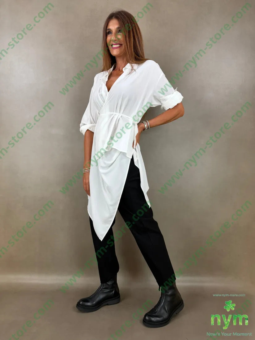 camicia con incrocio di viscosa 67vi33pl - U / PANNA / AI26 - CAMICIA