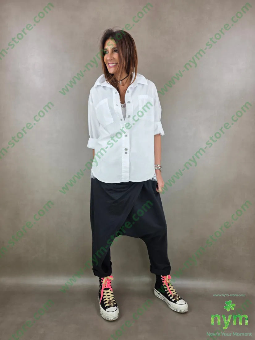 camicia cotone bottoni doppi 100c0 - U / BIANCO / PE26 - CAMICIA