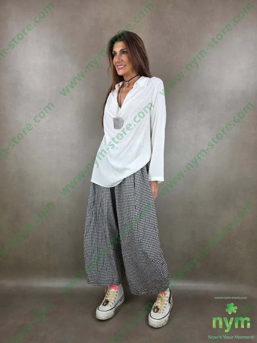 camicia drappeggio in viscosa 100vi U / PANNA / PE26 CAMICIA