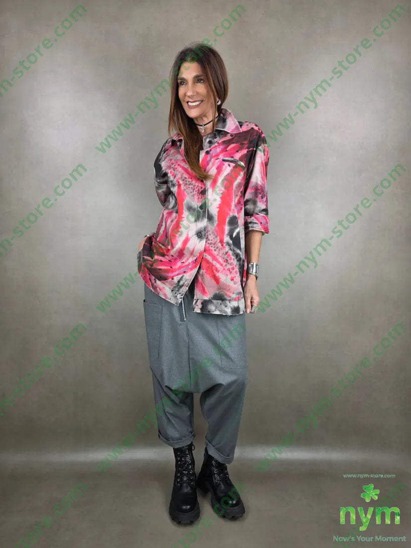 camicia fantasia taglio vivo 100co U / ROSSO / PE26 CAMICIA