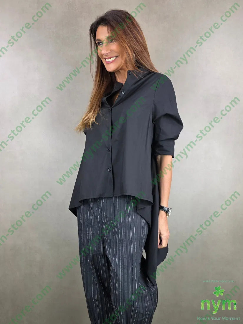 camicia girocollo trapezio 100co U / NERO / PE26 CAMICIA