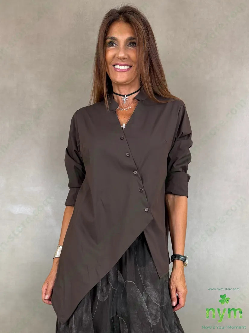camicia guru asimmetrica 100co - CAMICIA