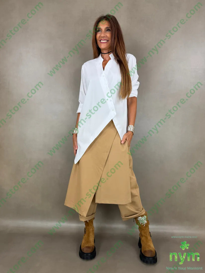 camicia guru asimmetrica 100co - CAMICIA