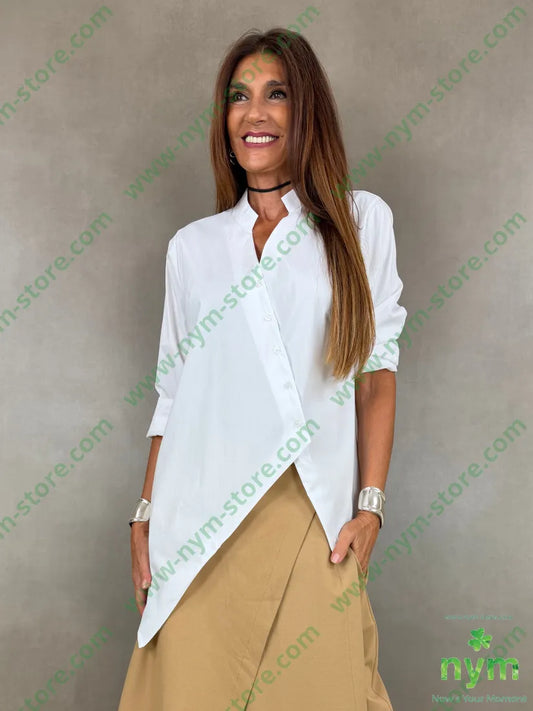 camicia guru asimmetrica 100co - U / BIANCO / AI26 - CAMICIA
