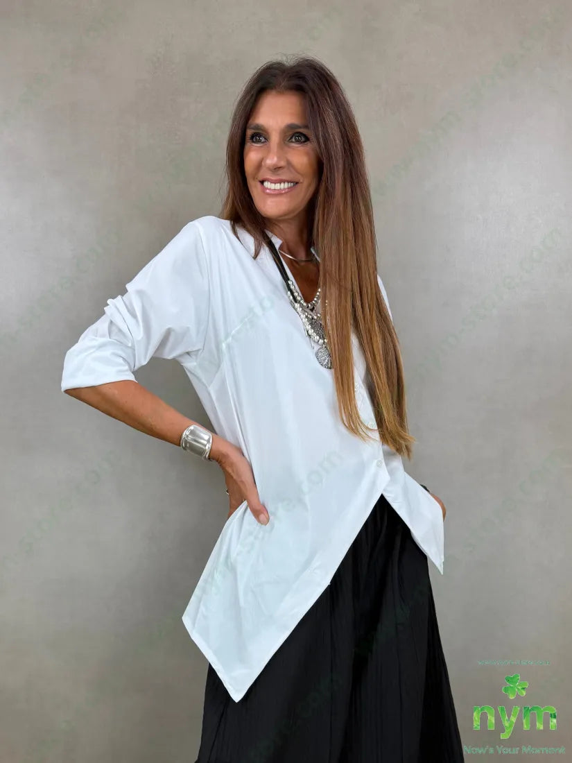 camicia guru asimmetrica 100co - U / BIANCO / AI26 - CAMICIA