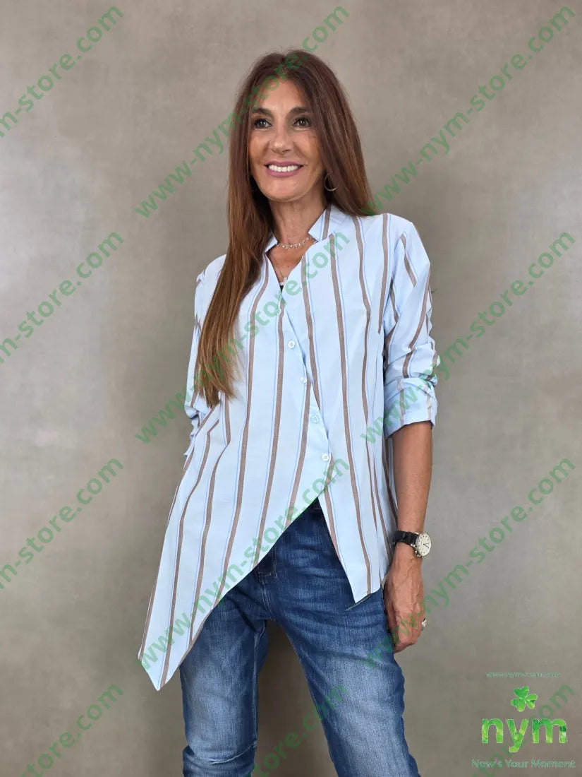 camicia guru bacchettata 100co - U / AZZURRO G / AI26 - CAMICIA