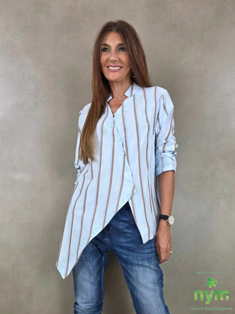 camicia guru bacchettata 100co - U / AZZURRO G / AI26 - CAMICIA