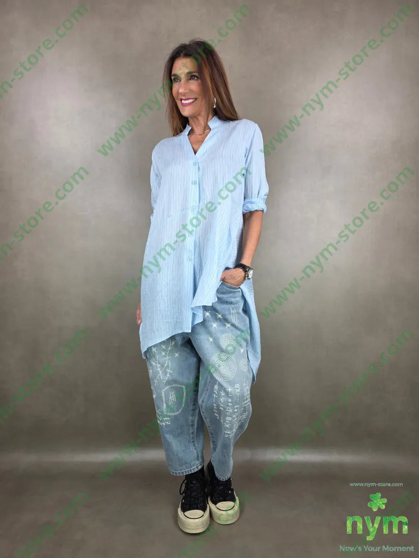 camicia guru lunga tessuto gessato 100co CAMICIA