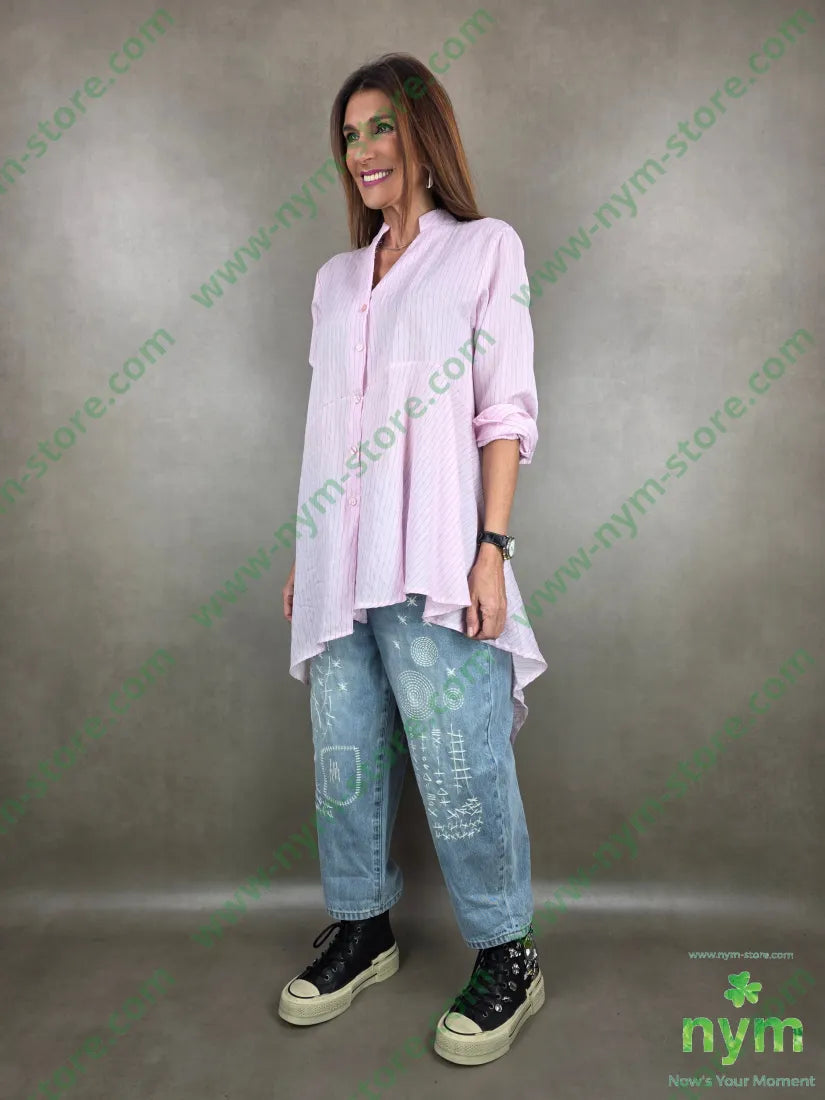 camicia guru lunga tessuto gessato 100co CAMICIA